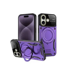 Apple iPhone 16 Kılıf Joy Lens Standlı Kapak - Mor
