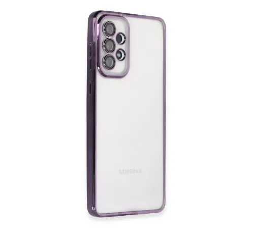Samsung Galaxy A53 5G Kılıf Lensli Silikon - Mor