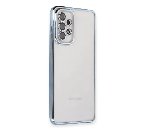 Samsung Galaxy A53 5G Kılıf Lensli Silikon - Açık Mavi