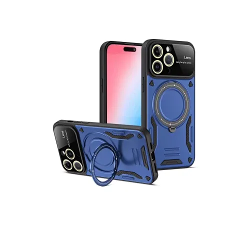 Apple iPhone 16 Pro Kılıf Joy Lens Standlı Kapak - Lacivert