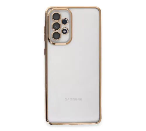 Samsung Galaxy A73 5G Kılıf Lensli Silikon - Gold