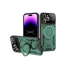 Apple iPhone 16 Pro Kılıf Joy Lens Standlı Kapak - Koyu Yeşil