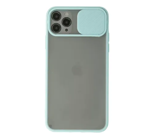 Apple iPhone 11 Pro Max Kılıf Palm Buzlu Kamera Sürgülü Silikon - Turkuaz