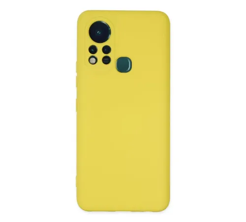 İnfinix Hot 11s Kılıf Nano içi Kadife Silikon - Sarı