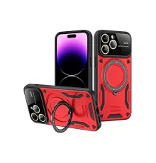 Apple iPhone 16 Pro Kılıf Joy Lens Standlı Kapak - Kırmızı