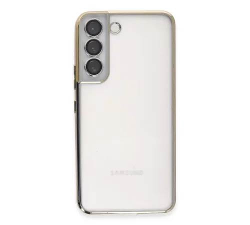 Samsung Galaxy S22 Kılıf Lensli Silikon - Gold