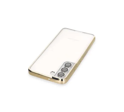 Samsung Galaxy S22 Kılıf Lensli Silikon - Gold