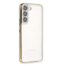 Samsung Galaxy S22 Kılıf Lensli Silikon - Gold