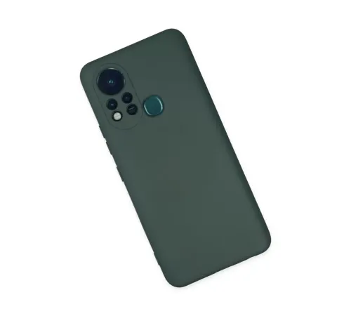 İnfinix Hot 11s Kılıf Nano içi Kadife Silikon - Koyu Yeşil