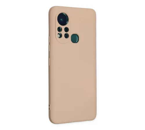 İnfinix Hot 11s Kılıf Nano içi Kadife Silikon - Pudra