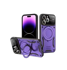 Apple iPhone 16 Pro Max Kılıf Joy Lens Standlı Kapak - Mor