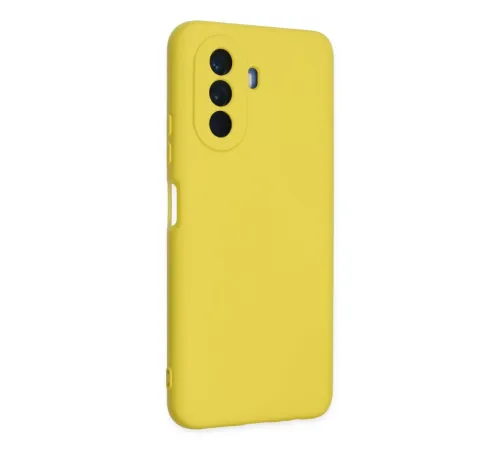 Huawei Nova Y70 Kılıf Nano içi Kadife Silikon - Sarı