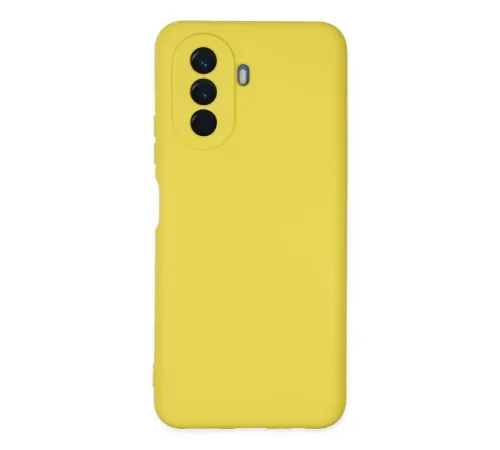 Huawei Nova Y70 Kılıf Nano içi Kadife Silikon - Sarı