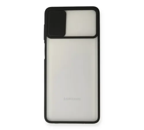 Samsung Galaxy M51 Kılıf Palm Buzlu Kamera Sürgülü Silikon - Siyah
