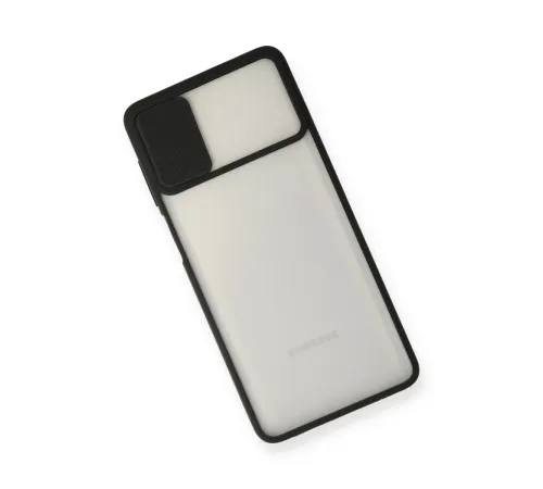 Samsung Galaxy M51 Kılıf Palm Buzlu Kamera Sürgülü Silikon - Siyah