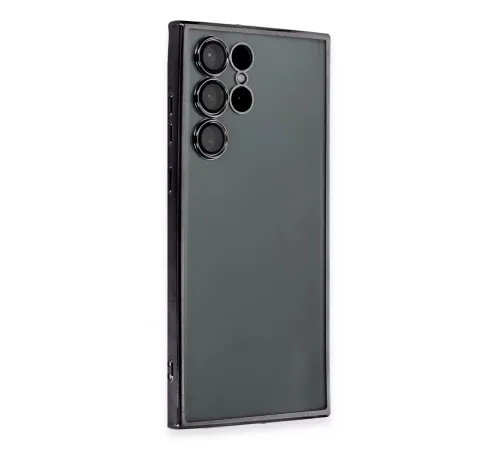 Samsung Galaxy S22 Ultra Kılıf Lensli Silikon - Siyah