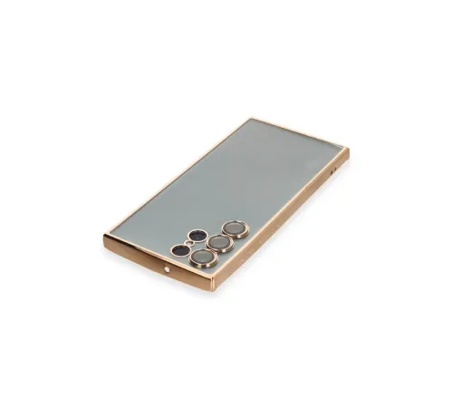 Samsung Galaxy S22 Ultra Kılıf Lensli Silikon - Gold