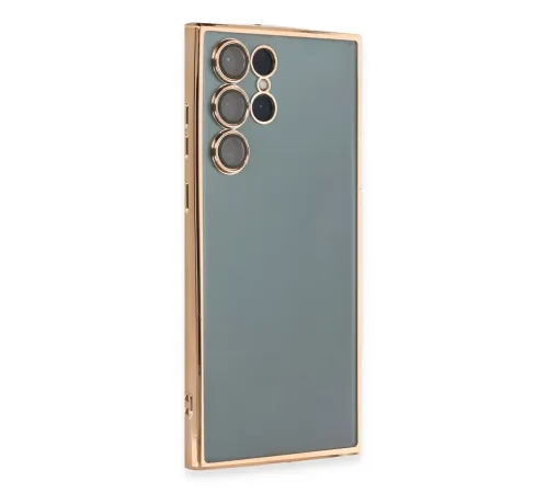 Samsung Galaxy S22 Ultra Kılıf Lensli Silikon - Gold