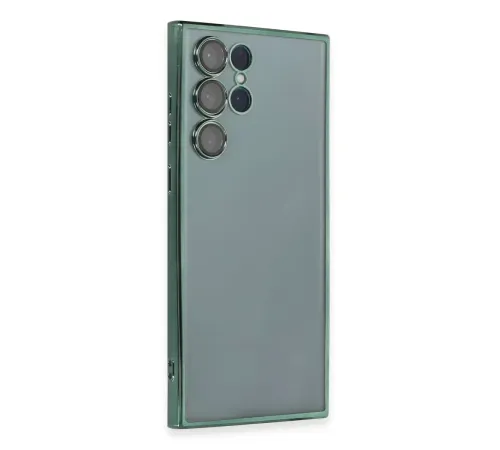 Samsung Galaxy S22 Ultra Kılıf Lensli Silikon - Yeşil