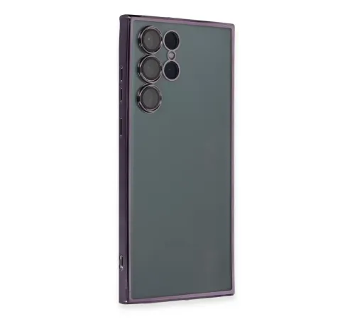 Samsung Galaxy S22 Ultra Kılıf Lensli Silikon - Mor