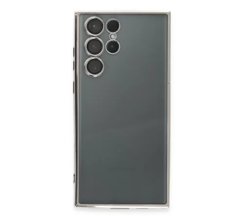 Samsung Galaxy S22 Ultra Kılıf Lensli Silikon - Gümüş