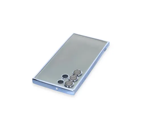 Samsung Galaxy S22 Ultra Kılıf Lensli Silikon - Açık Mavi
