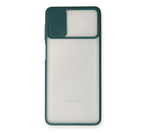 Samsung Galaxy M51 Kılıf Palm Buzlu Kamera Sürgülü Silikon - Yeşil