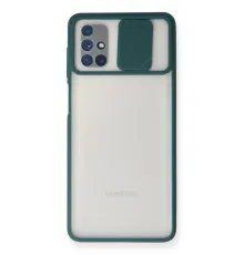 Samsung Galaxy M51 Kılıf Palm Buzlu Kamera Sürgülü Silikon - Yeşil