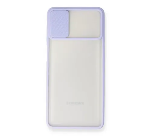 Samsung Galaxy M51 Kılıf Palm Buzlu Kamera Sürgülü Silikon - Lila