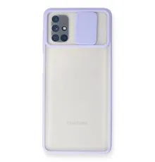 Samsung Galaxy M51 Kılıf Palm Buzlu Kamera Sürgülü Silikon - Lila