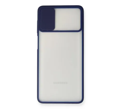 Samsung Galaxy M51 Kılıf Palm Buzlu Kamera Sürgülü Silikon - Lacivert