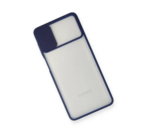 Samsung Galaxy M51 Kılıf Palm Buzlu Kamera Sürgülü Silikon - Lacivert