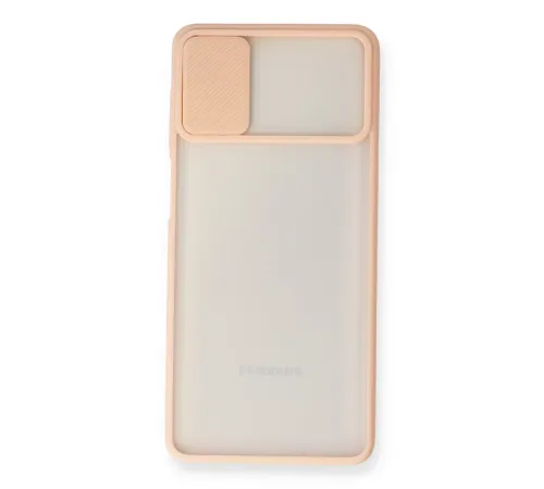 Samsung Galaxy M51 Kılıf Palm Buzlu Kamera Sürgülü Silikon - Pembe