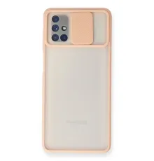 Samsung Galaxy M51 Kılıf Palm Buzlu Kamera Sürgülü Silikon - Pembe