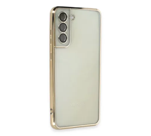 Samsung Galaxy S21 FE Kılıf Lensli Silikon - Gold