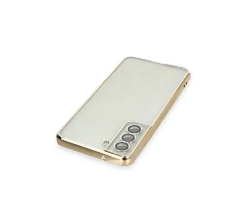 Samsung Galaxy S21 FE Kılıf Lensli Silikon - Gold