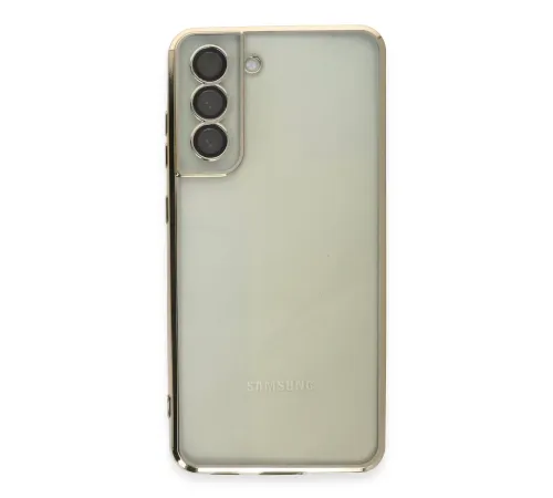 Samsung Galaxy S21 FE Kılıf Lensli Silikon - Gold