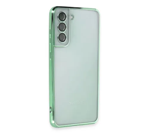 Samsung Galaxy S21 FE Kılıf Lensli Silikon - Yeşil