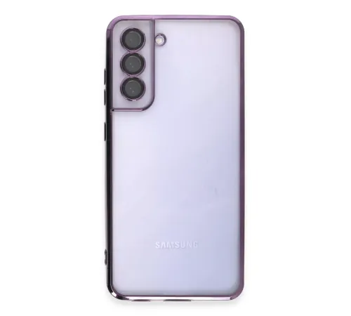 Samsung Galaxy S21 FE Kılıf Lensli Silikon - Mor