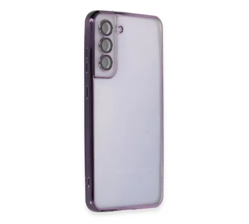 Samsung Galaxy S21 FE Kılıf Lensli Silikon - Mor