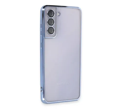 Samsung Galaxy S21 FE Kılıf Lensli Silikon - Açık Mavi