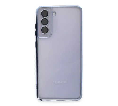 Samsung Galaxy S21 FE Kılıf Lensli Silikon - Açık Mavi