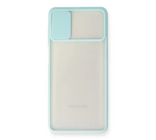 Samsung Galaxy M51 Kılıf Palm Buzlu Kamera Sürgülü Silikon - Turkuaz