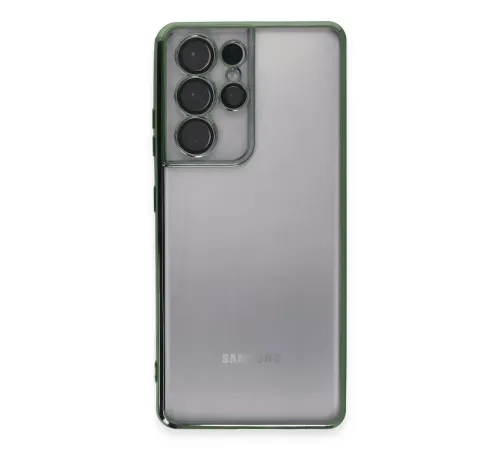 Samsung Galaxy S21 Ultra Kılıf Lensli Silikon - Yeşil