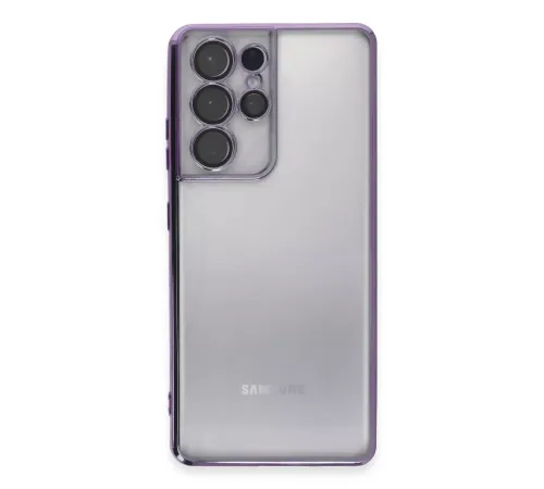 Samsung Galaxy S21 Ultra Kılıf Lensli Silikon - Mor
