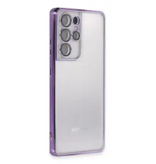 Samsung Galaxy S21 Ultra Kılıf Lensli Silikon - Mor