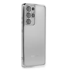 Samsung Galaxy S21 Ultra Kılıf Lensli Silikon - Gümüş