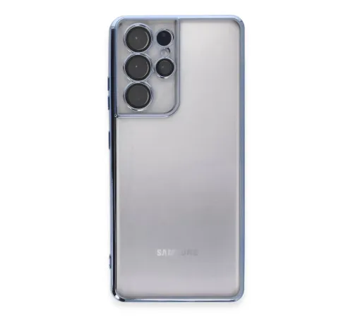 Samsung Galaxy S21 Ultra Kılıf Lensli Silikon - Açık Mavi