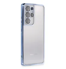 Samsung Galaxy S21 Ultra Kılıf Lensli Silikon - Açık Mavi