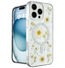 Apple iPhone 16 Pro Max Kılıf Daisy Simli Magsafe Kapak - Gümüş